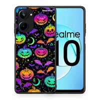 Thumbnail for Θήκη Realme 10 Neon Halloween από τη Smartfits με σχέδιο στο πίσω μέρος και μαύρο περίβλημα | Realme 10 Neon Halloween Case with Colorful Back and Black Bezels