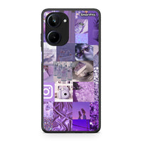 Thumbnail for Θήκη Realme 10 Purple Aesthetic Collage από τη Smartfits με σχέδιο στο πίσω μέρος και μαύρο περίβλημα | Realme 10 Purple Aesthetic Collage Case with Colorful Back and Black Bezels