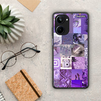 Thumbnail for Θήκη Realme 10 Purple Aesthetic Collage από τη Smartfits με σχέδιο στο πίσω μέρος και μαύρο περίβλημα | Realme 10 Purple Aesthetic Collage Case with Colorful Back and Black Bezels