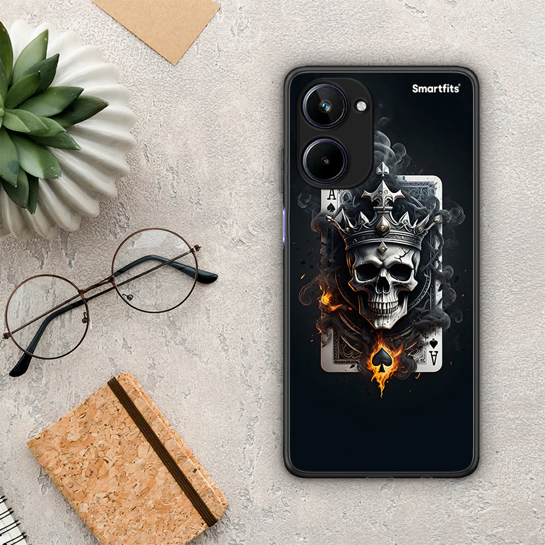 Θήκη Realme 10 Skull King Ace από τη Smartfits με σχέδιο στο πίσω μέρος και μαύρο περίβλημα | Realme 10 Skull King Ace Case with Colorful Back and Black Bezels