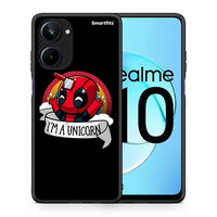 Thumbnail for Θήκη Realme 10 Unicorn Deadpool από τη Smartfits με σχέδιο στο πίσω μέρος και μαύρο περίβλημα | Realme 10 Unicorn Deadpool Case with Colorful Back and Black Bezels