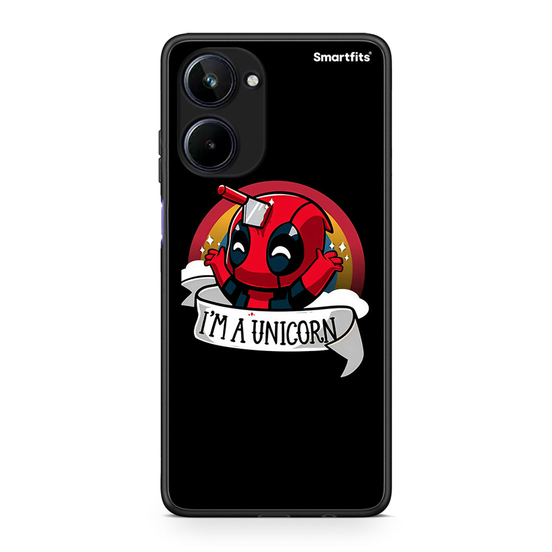 Θήκη Realme 10 Unicorn Deadpool από τη Smartfits με σχέδιο στο πίσω μέρος και μαύρο περίβλημα | Realme 10 Unicorn Deadpool Case with Colorful Back and Black Bezels