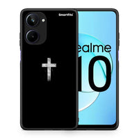 Thumbnail for Θήκη Realme 10 White Cross από τη Smartfits με σχέδιο στο πίσω μέρος και μαύρο περίβλημα | Realme 10 White Cross Case with Colorful Back and Black Bezels