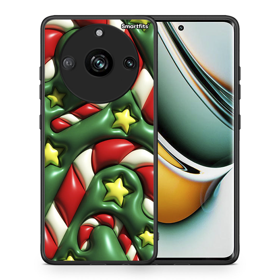 Θήκη Realme 11 Pro Christmas Bubbles από τη Smartfits με σχέδιο στο πίσω μέρος και μαύρο περίβλημα | Realme 11 Pro Christmas Bubbles case with colorful back and black bezels