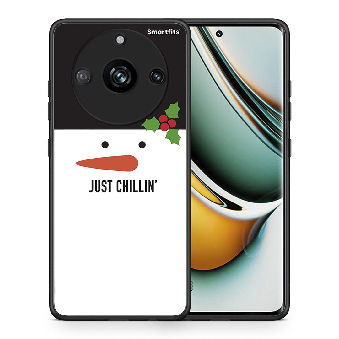 Θήκη Realme 11 Pro Christmas Chillin από τη Smartfits με σχέδιο στο πίσω μέρος και μαύρο περίβλημα | Realme 11 Pro Christmas Chillin case with colorful back and black bezels