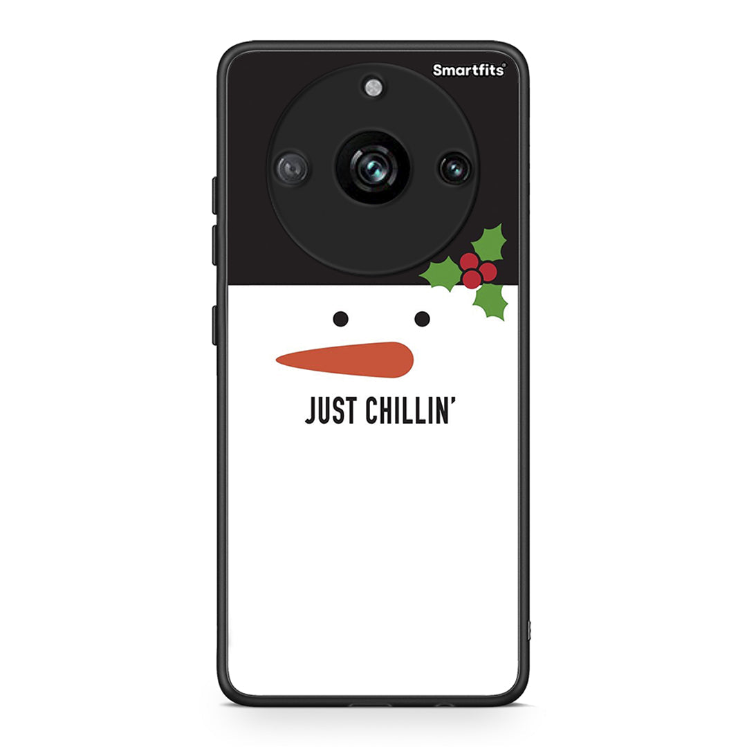 Realme 11 Pro Christmas Chillin θήκη από τη Smartfits με σχέδιο στο πίσω μέρος και μαύρο περίβλημα | Smartphone case with colorful back and black bezels by Smartfits