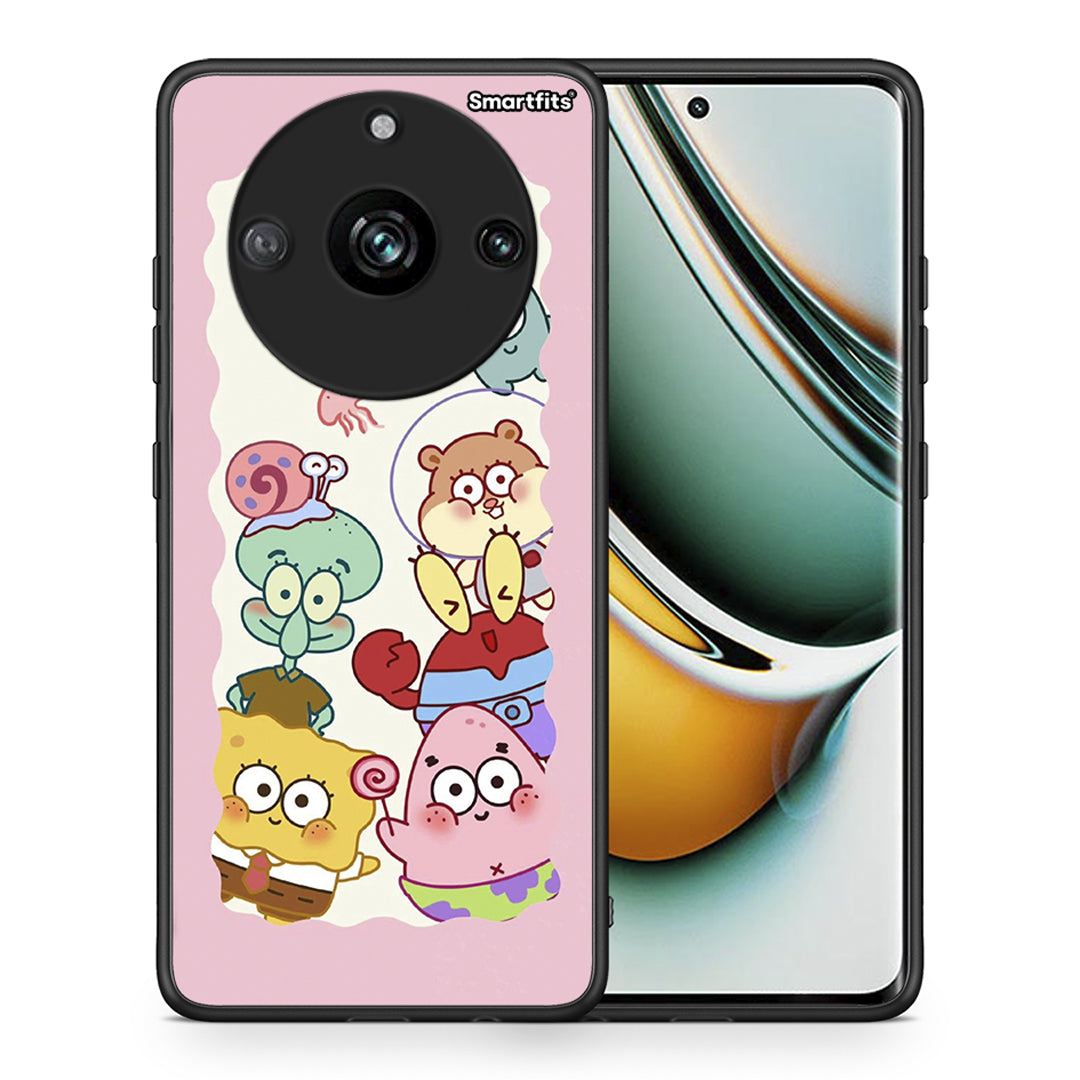 Θήκη Realme 11 Pro Cute Companion από τη Smartfits με σχέδιο στο πίσω μέρος και μαύρο περίβλημα | Realme 11 Pro Cute Companion case with colorful back and black bezels