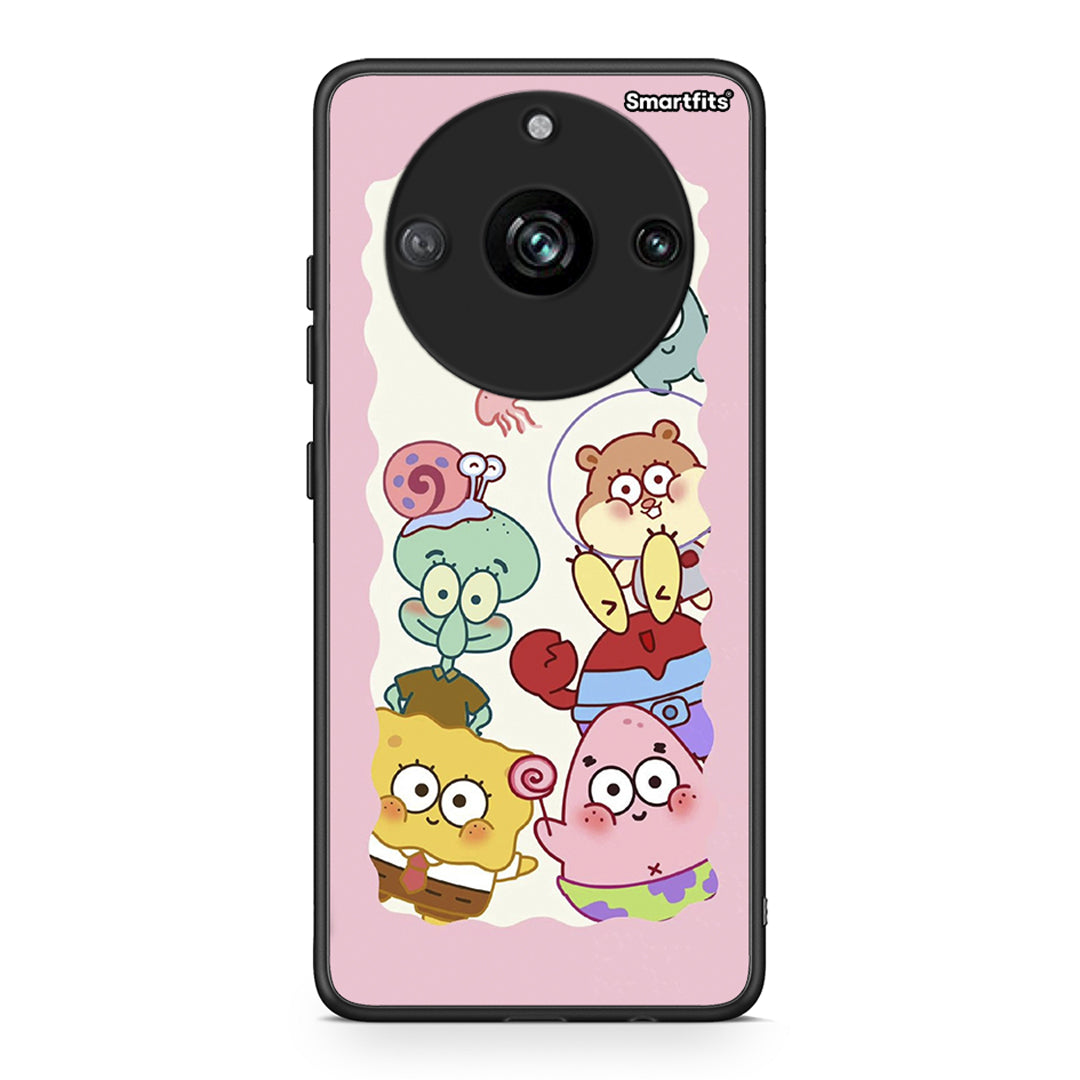 Realme 11 Pro Cute Companion θήκη από τη Smartfits με σχέδιο στο πίσω μέρος και μαύρο περίβλημα | Smartphone case with colorful back and black bezels by Smartfits