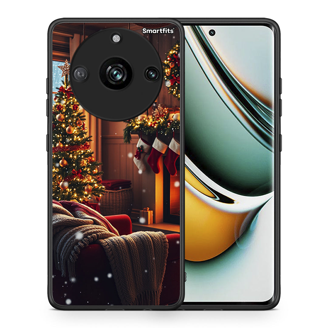 Θήκη Realme 11 Pro Home For Christmas από τη Smartfits με σχέδιο στο πίσω μέρος και μαύρο περίβλημα | Realme 11 Pro Home For Christmas case with colorful back and black bezels