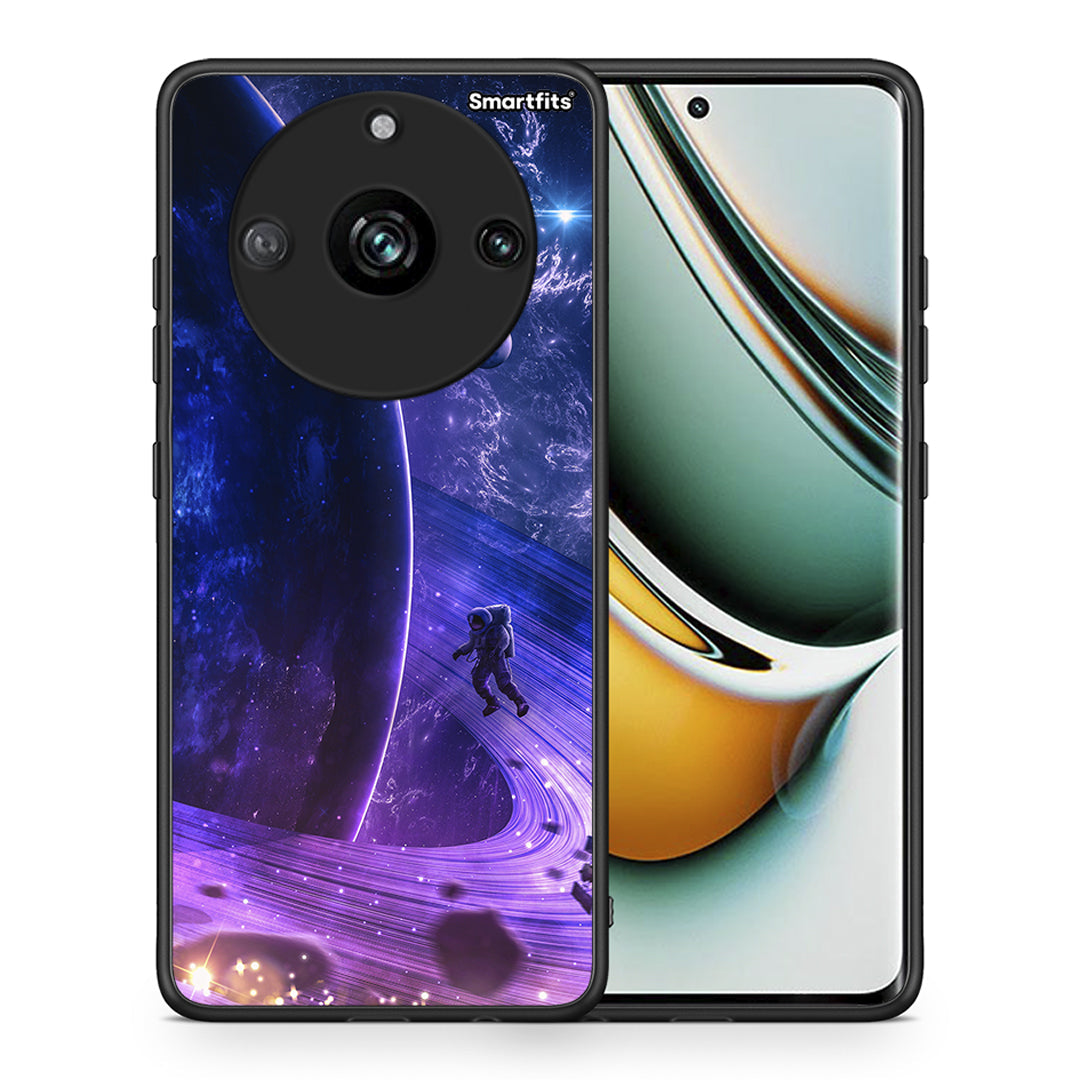 Θήκη Realme 11 Pro+ Lost Astronaut από τη Smartfits με σχέδιο στο πίσω μέρος και μαύρο περίβλημα | Realme 11 Pro+ Lost Astronaut case with colorful back and black bezels