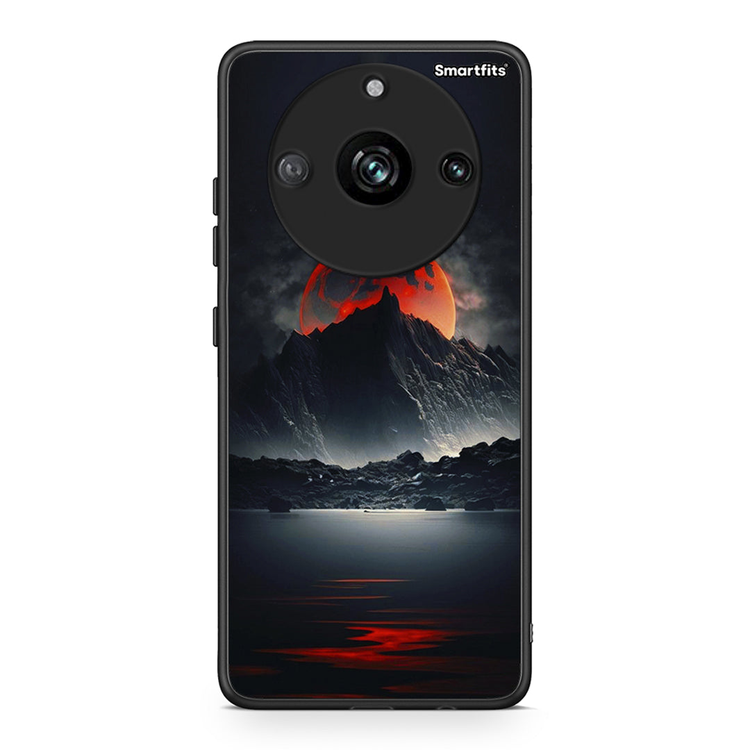 Realme 11 Pro Red Full Moon θήκη από τη Smartfits με σχέδιο στο πίσω μέρος και μαύρο περίβλημα | Smartphone case with colorful back and black bezels by Smartfits