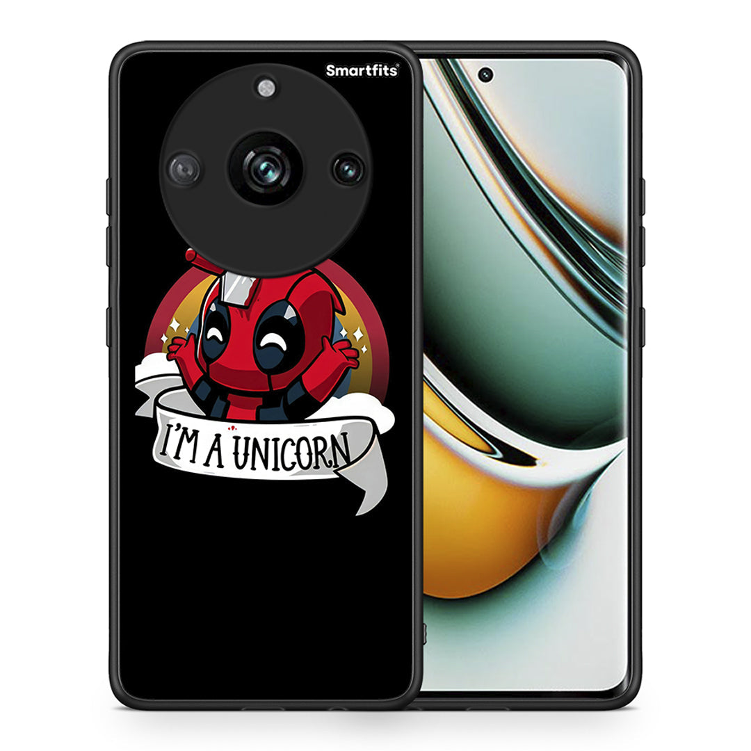 Θήκη Realme 11 Pro Unicorn Deadpool από τη Smartfits με σχέδιο στο πίσω μέρος και μαύρο περίβλημα | Realme 11 Pro Unicorn Deadpool case with colorful back and black bezels