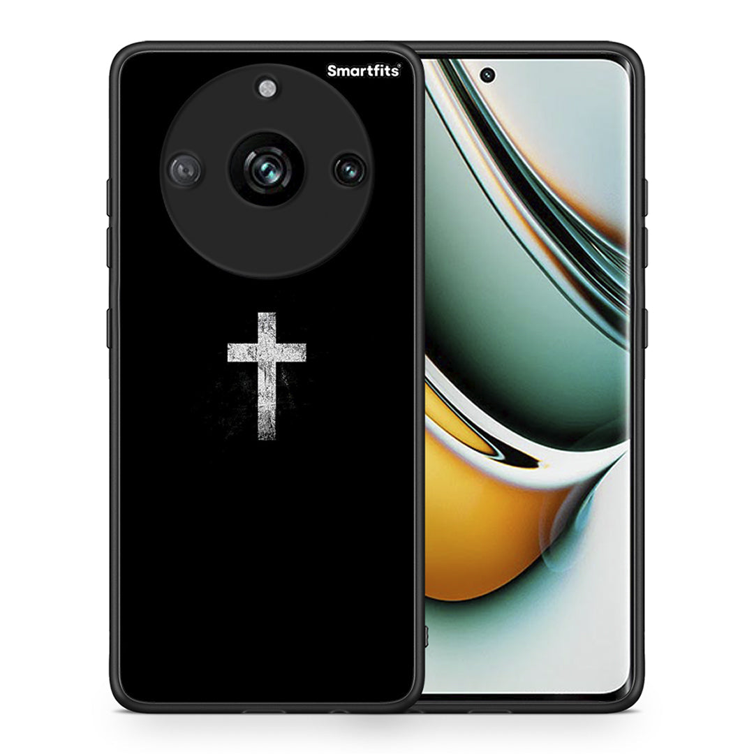 Θήκη Realme 11 Pro White Cross από τη Smartfits με σχέδιο στο πίσω μέρος και μαύρο περίβλημα | Realme 11 Pro White Cross case with colorful back and black bezels