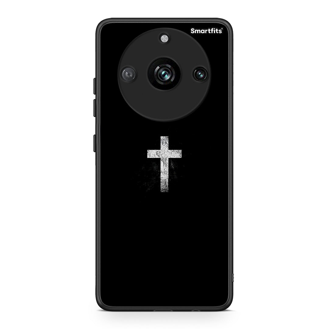 Realme 11 Pro+ White Cross θήκη από τη Smartfits με σχέδιο στο πίσω μέρος και μαύρο περίβλημα | Smartphone case with colorful back and black bezels by Smartfits