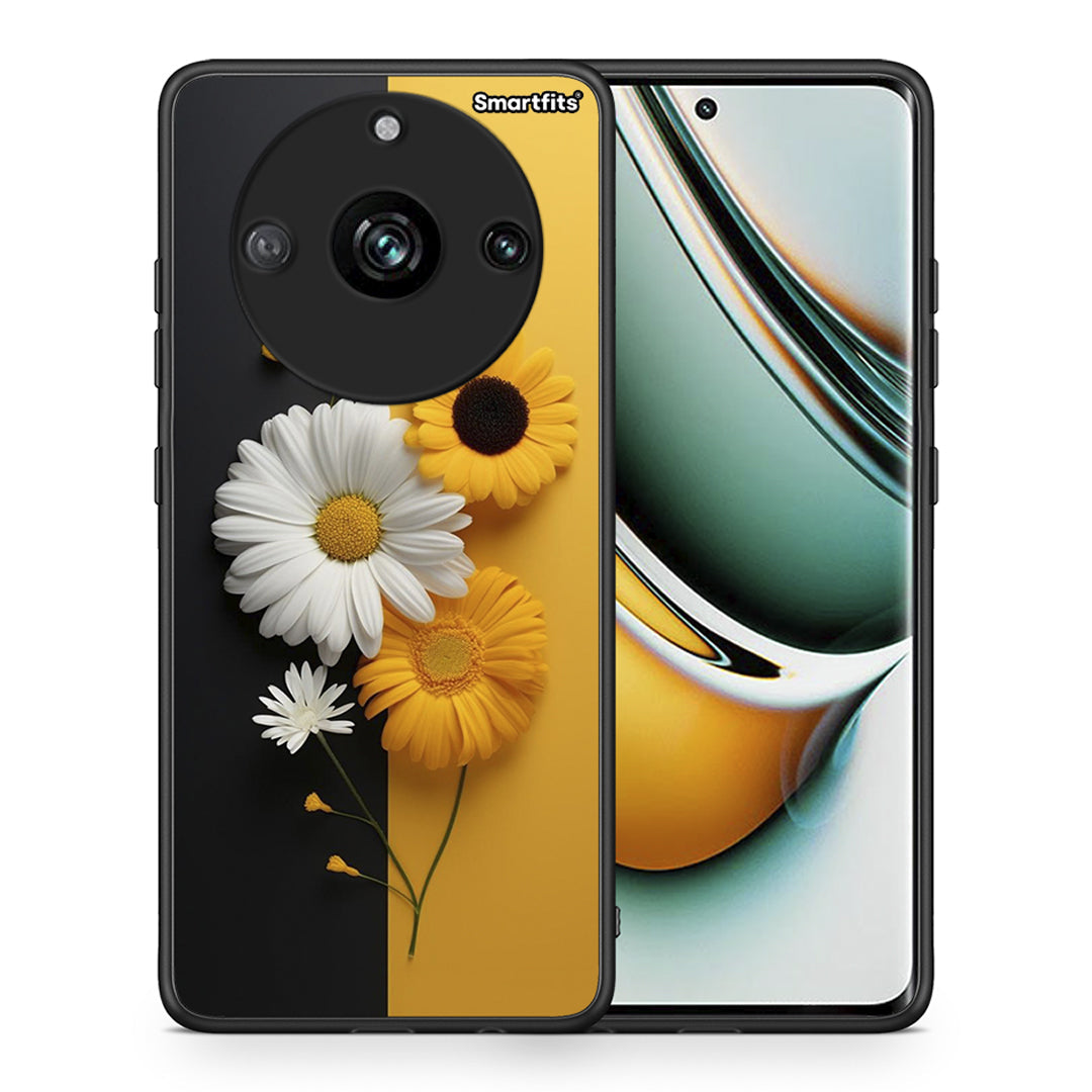 Θήκη Realme 11 Pro+ Yellow Daisies από τη Smartfits με σχέδιο στο πίσω μέρος και μαύρο περίβλημα | Realme 11 Pro+ Yellow Daisies case with colorful back and black bezels