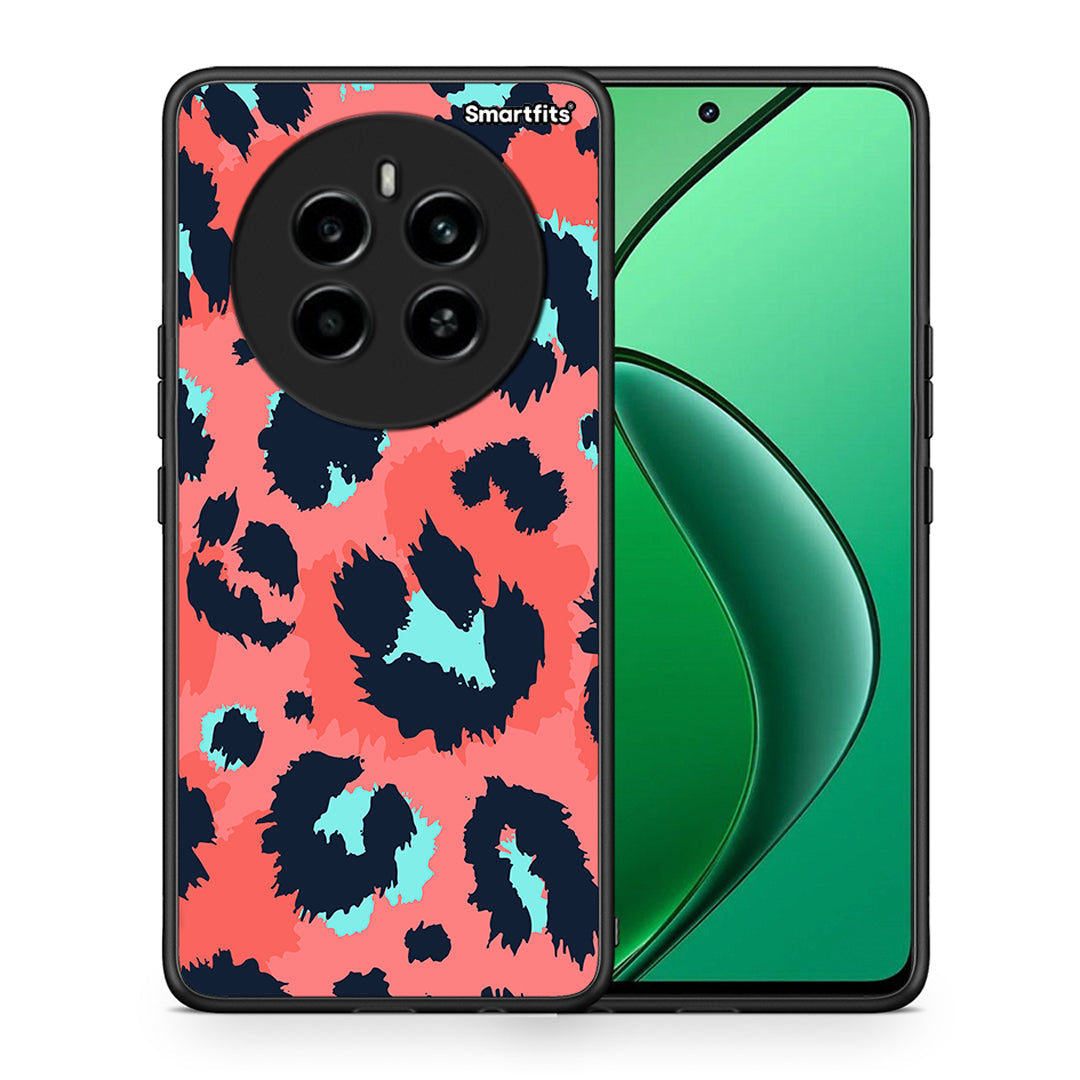 Θήκη Realme 12 4G / 12+ / 13 4G Pink Leopard Animal από τη Smartfits με σχέδιο στο πίσω μέρος και μαύρο περίβλημα | Realme 12 4G / 12+ / 13 4G Pink Leopard Animal case with colorful back and black bezels