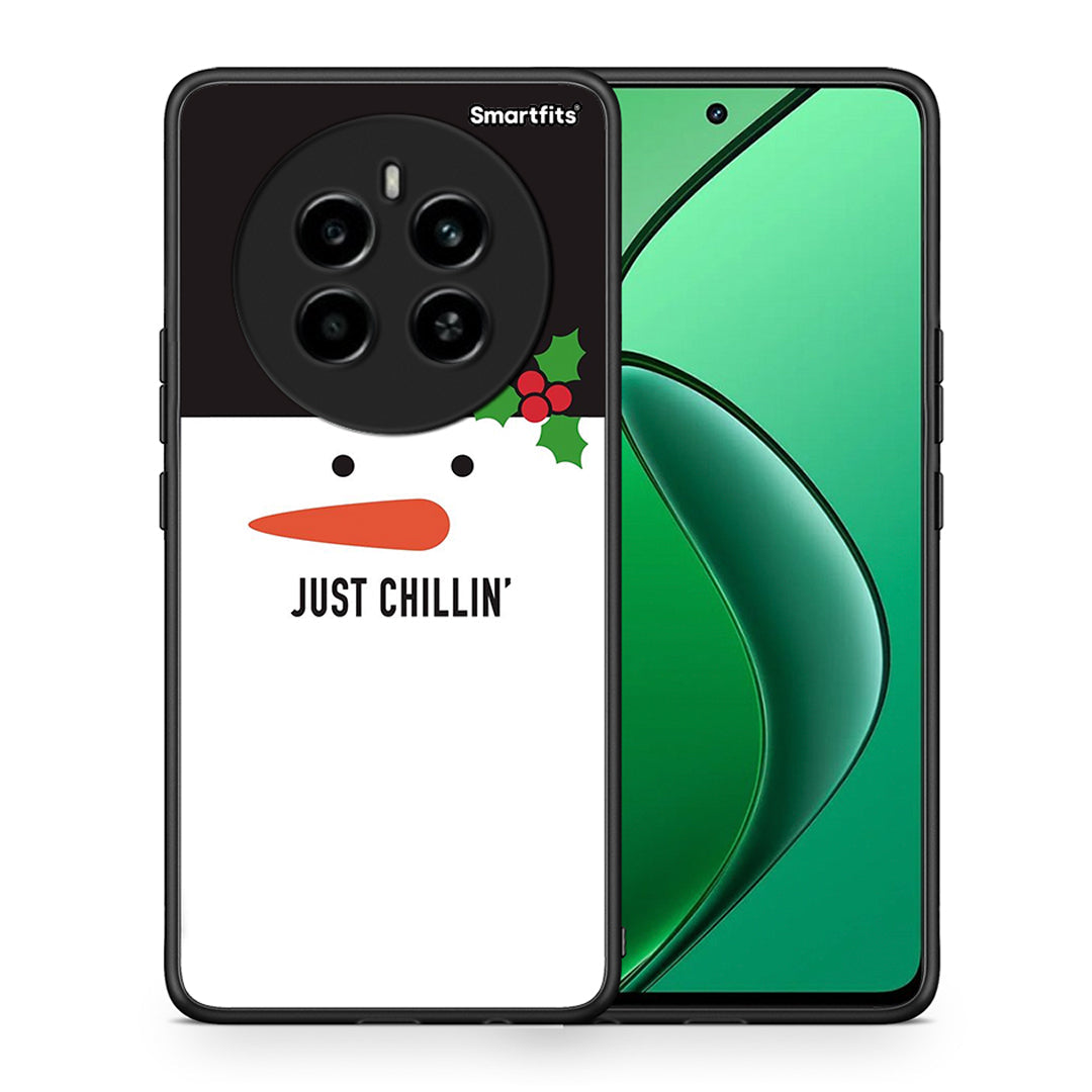 Θήκη Realme 12 4G / 12+ / 13 4G Christmas Chillin από τη Smartfits με σχέδιο στο πίσω μέρος και μαύρο περίβλημα | Realme 12 4G / 12+ / 13 4G Christmas Chillin case with colorful back and black bezels