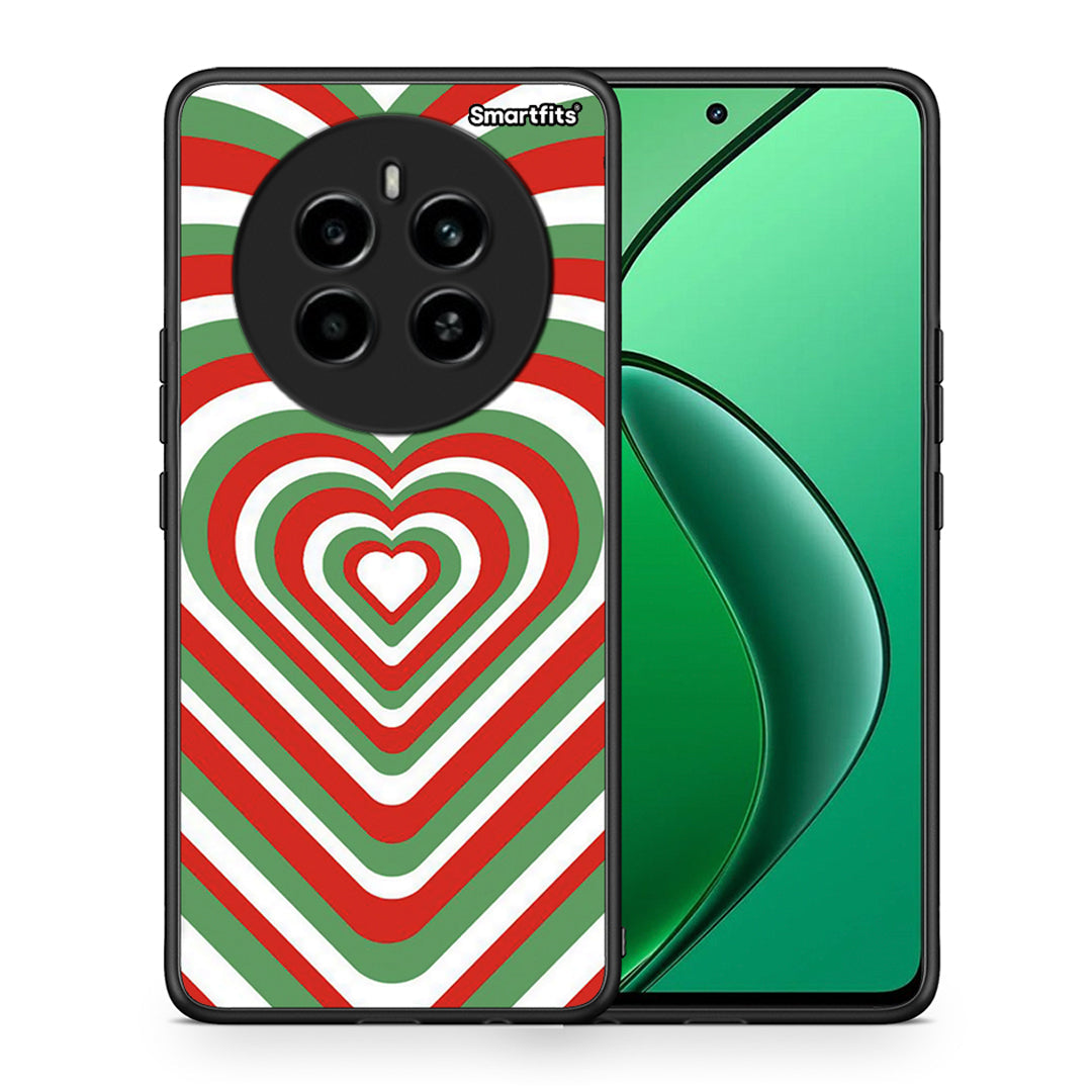 Θήκη Realme 12 4G / 12+ / 13 4G Christmas Hearts από τη Smartfits με σχέδιο στο πίσω μέρος και μαύρο περίβλημα | Realme 12 4G / 12+ / 13 4G Christmas Hearts case with colorful back and black bezels