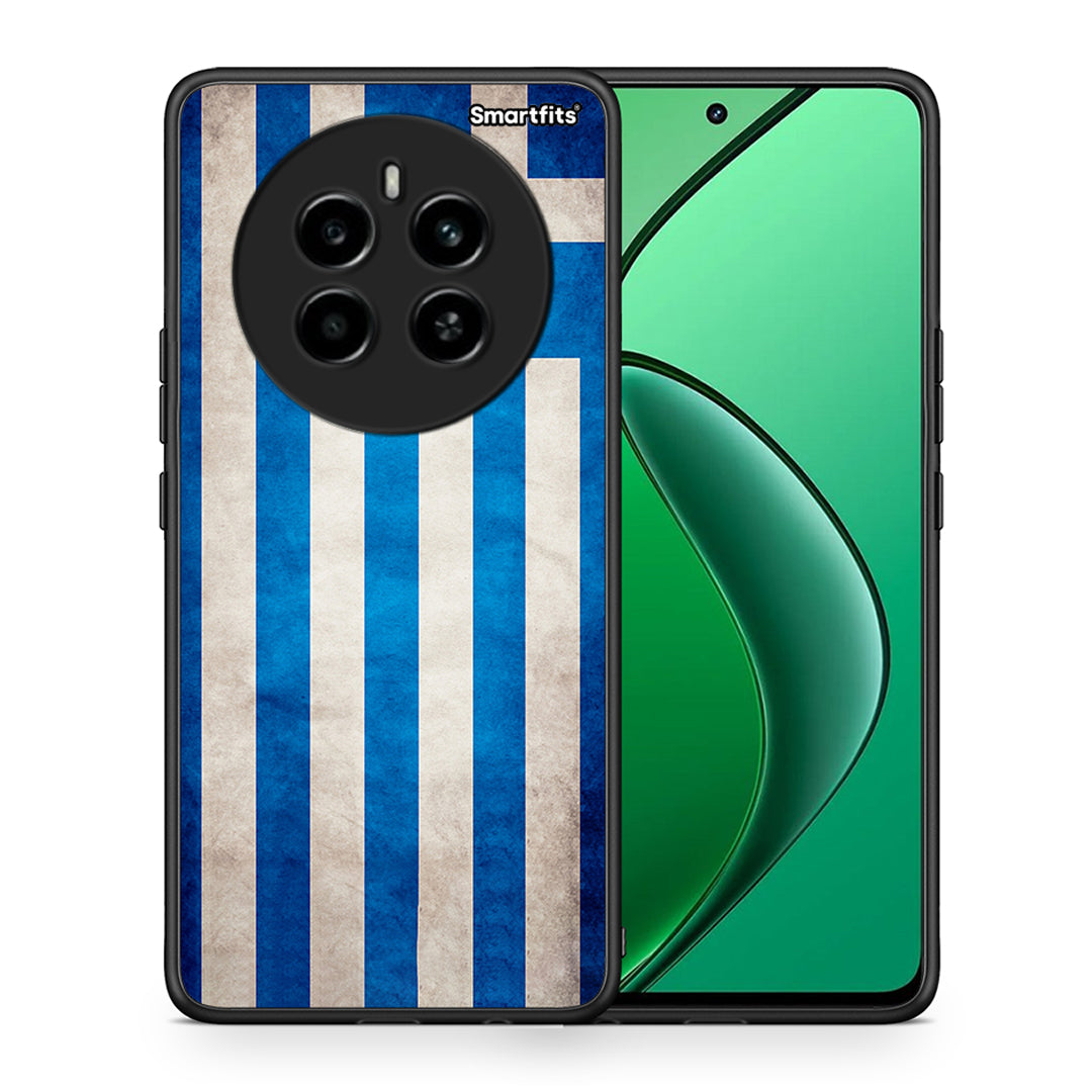 Θήκη Realme 12 4G / 12+ / 13 4G Greek Flag από τη Smartfits με σχέδιο στο πίσω μέρος και μαύρο περίβλημα | Realme 12 4G / 12+ / 13 4G Greek Flag case with colorful back and black bezels