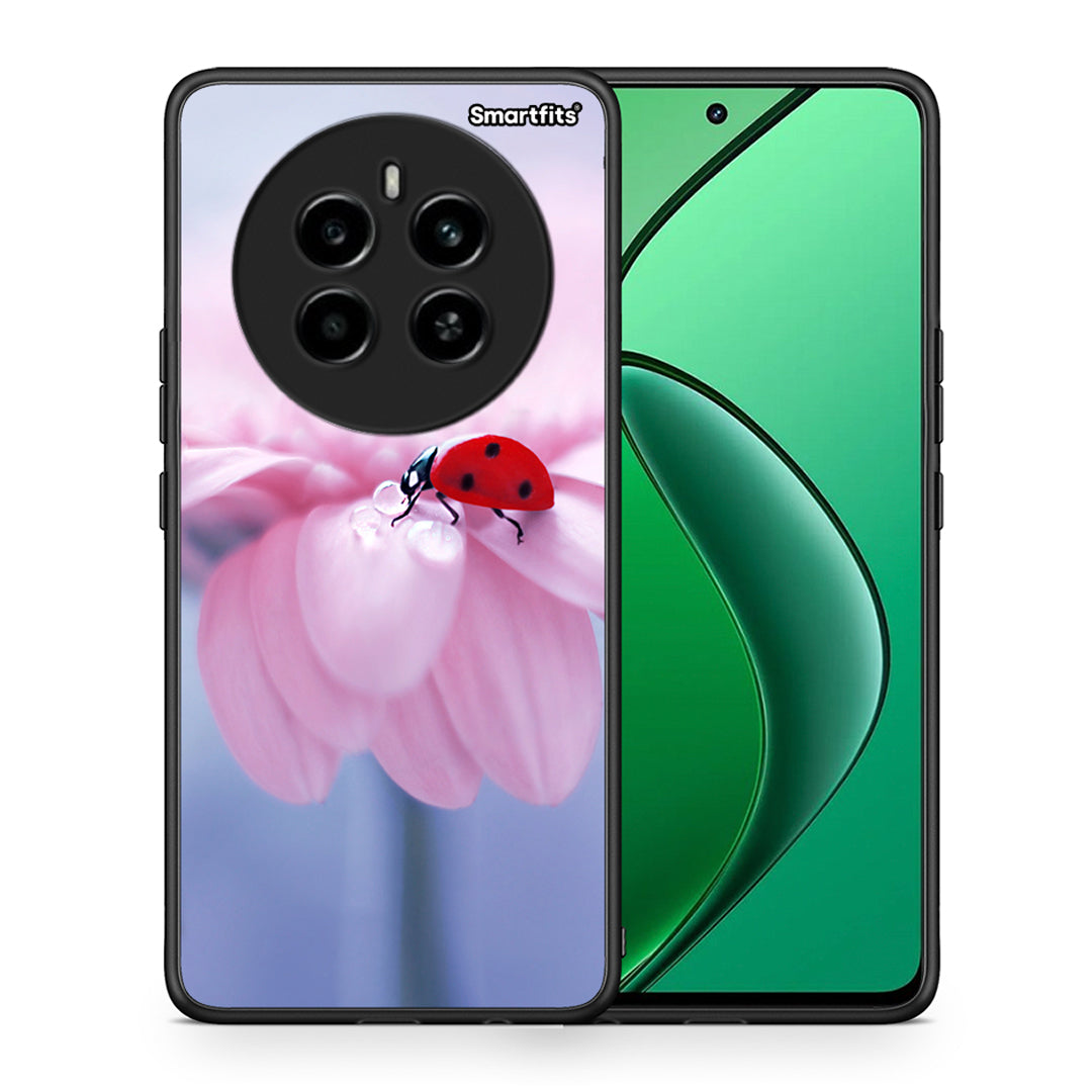 Θήκη Realme 12 4G / 12+ / 13 4G Ladybug Flower από τη Smartfits με σχέδιο στο πίσω μέρος και μαύρο περίβλημα | Realme 12 4G / 12+ / 13 4G Ladybug Flower case with colorful back and black bezels