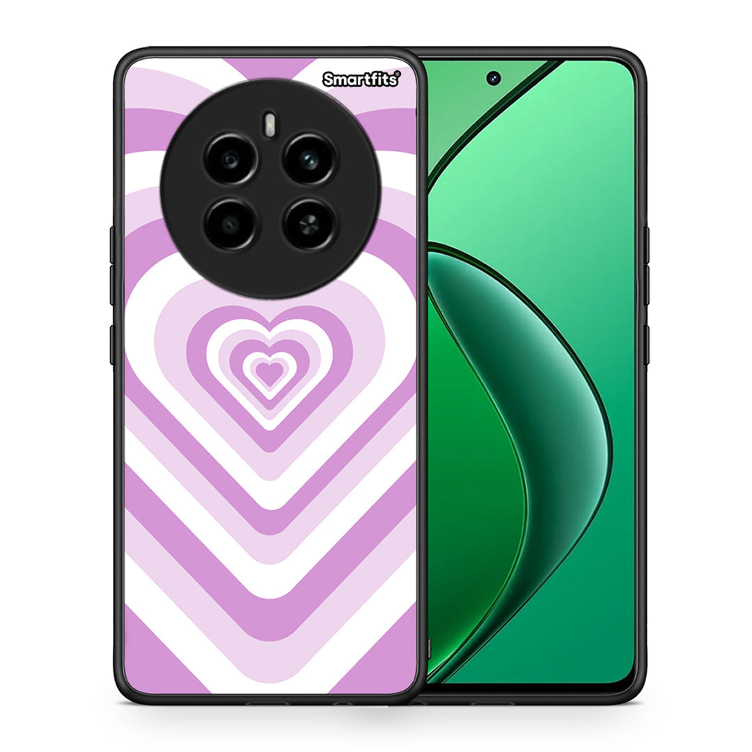 Θήκη Realme 12 4G / 12+ / 13 4G Lilac Hearts από τη Smartfits με σχέδιο στο πίσω μέρος και μαύρο περίβλημα | Realme 12 4G / 12+ / 13 4G Lilac Hearts case with colorful back and black bezels