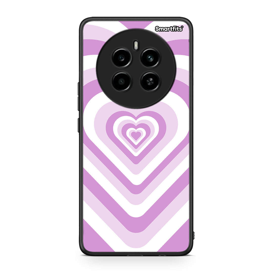 Realme 12 4G / 12+ / 13 4G Lilac Hearts θήκη από τη Smartfits με σχέδιο στο πίσω μέρος και μαύρο περίβλημα | Smartphone case with colorful back and black bezels by Smartfits