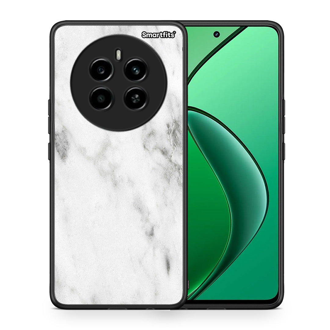 Θήκη Realme 12 4G / 12+ / 13 4G White Marble από τη Smartfits με σχέδιο στο πίσω μέρος και μαύρο περίβλημα | Realme 12 4G / 12+ / 13 4G White Marble case with colorful back and black bezels