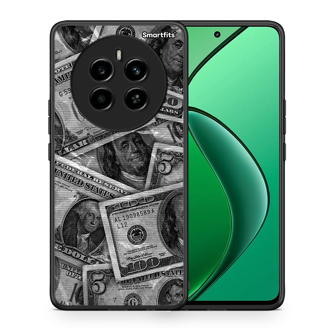 Θήκη Realme 12 4G / 12+ / 13 4G Money Dollars από τη Smartfits με σχέδιο στο πίσω μέρος και μαύρο περίβλημα | Realme 12 4G / 12+ / 13 4G Money Dollars case with colorful back and black bezels