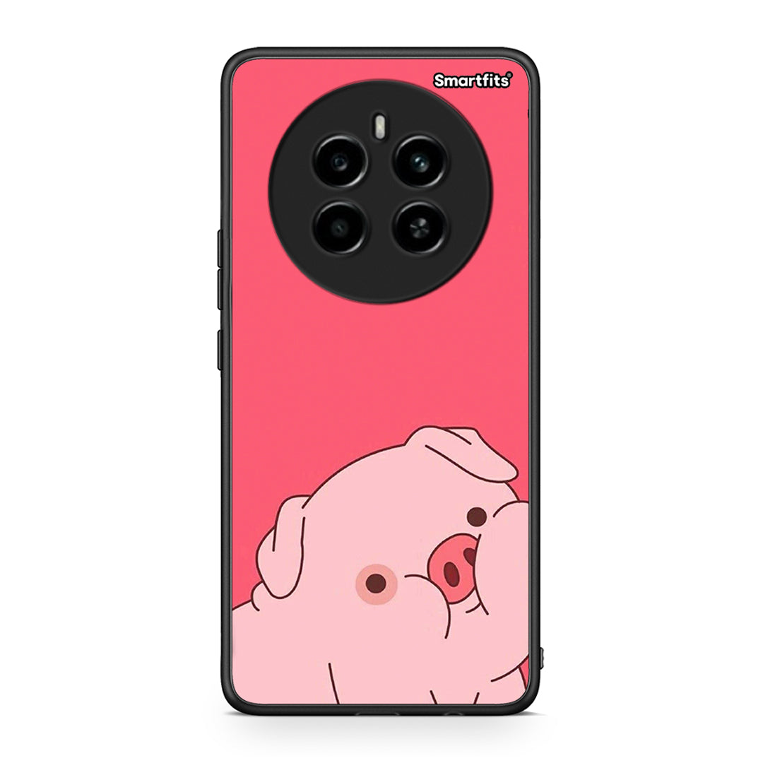 Realme 12 4G / 12+ / 13 4G Pig Love 1 Θήκη Αγίου Βαλεντίνου από τη Smartfits με σχέδιο στο πίσω μέρος και μαύρο περίβλημα | Smartphone case with colorful back and black bezels by Smartfits