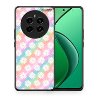 Thumbnail for Θήκη Realme 12 4G / 12+ / 13 4G White Daisies από τη Smartfits με σχέδιο στο πίσω μέρος και μαύρο περίβλημα | Realme 12 4G / 12+ / 13 4G White Daisies case with colorful back and black bezels