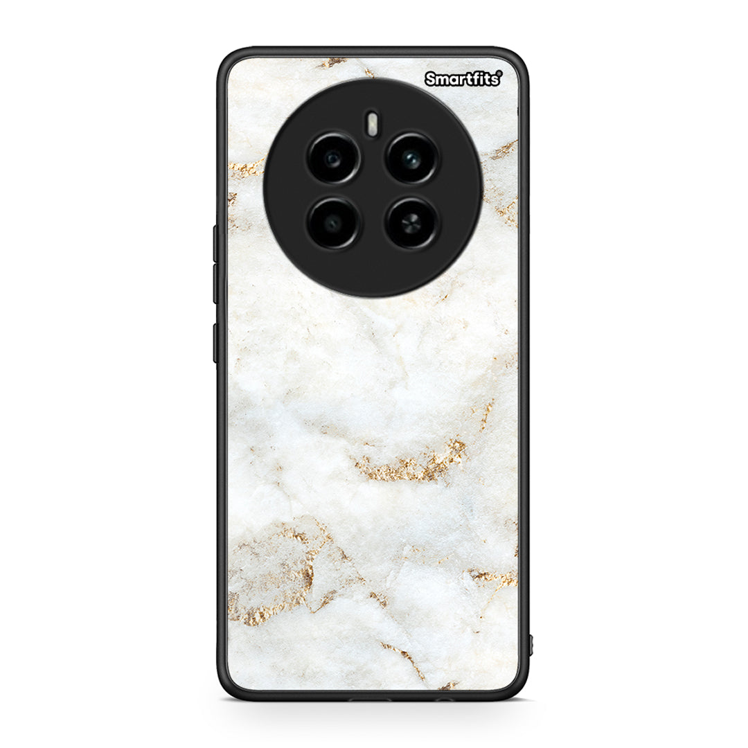 Realme 12 4G / 12+ / 13 4G White Gold Marble θήκη από τη Smartfits με σχέδιο στο πίσω μέρος και μαύρο περίβλημα | Smartphone case with colorful back and black bezels by Smartfits