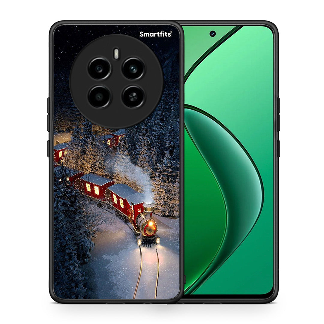 Θήκη Realme 12 4G / 12+ / 13 4G Xmas Train από τη Smartfits με σχέδιο στο πίσω μέρος και μαύρο περίβλημα | Realme 12 4G / 12+ / 13 4G Xmas Train case with colorful back and black bezels