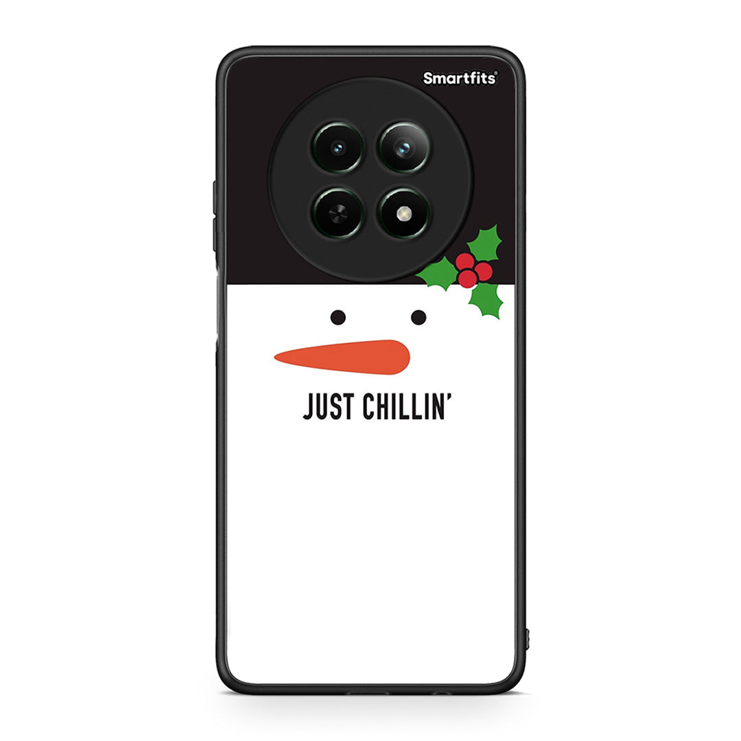 Realme 12 5G Christmas Chillin θήκη από τη Smartfits με σχέδιο στο πίσω μέρος και μαύρο περίβλημα | Smartphone case with colorful back and black bezels by Smartfits