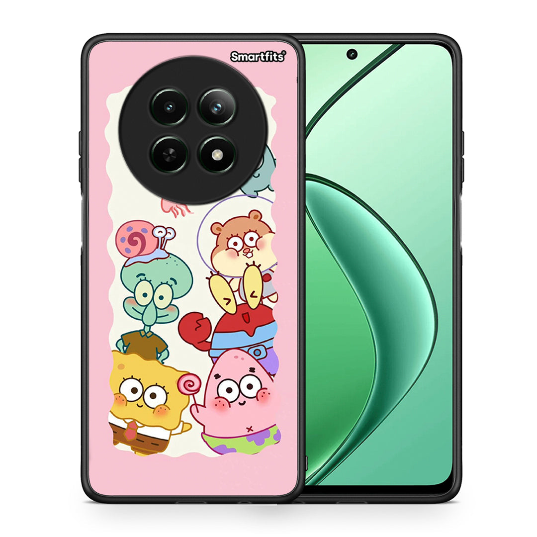 Θήκη Realme 12 5G Cute Companion από τη Smartfits με σχέδιο στο πίσω μέρος και μαύρο περίβλημα | Realme 12 5G Cute Companion case with colorful back and black bezels