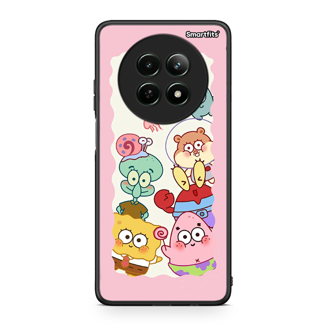 Realme 12 5G Cute Companion θήκη από τη Smartfits με σχέδιο στο πίσω μέρος και μαύρο περίβλημα | Smartphone case with colorful back and black bezels by Smartfits