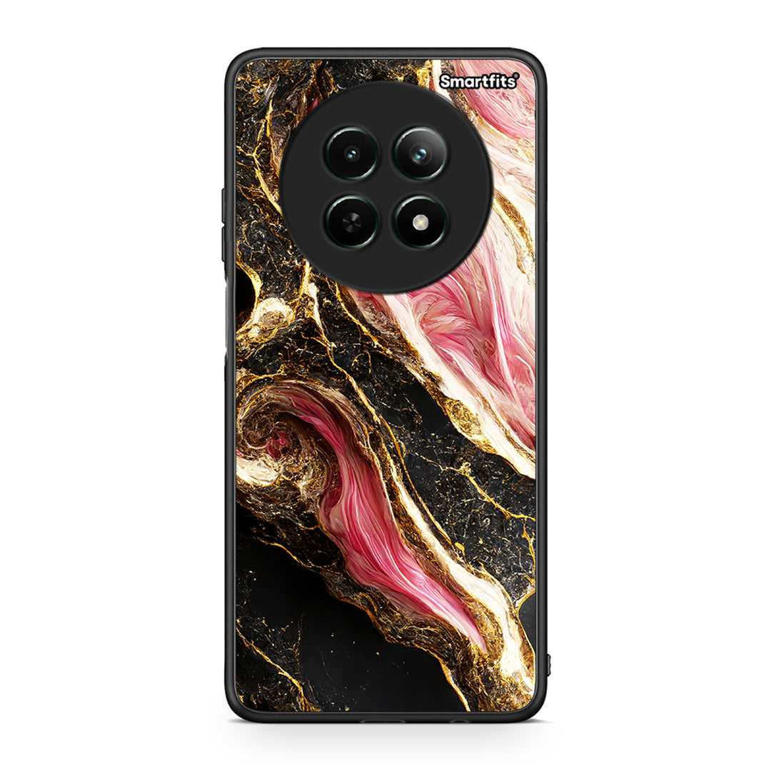 Realme 12 5G Glamorous Pink Marble θήκη από τη Smartfits με σχέδιο στο πίσω μέρος και μαύρο περίβλημα | Smartphone case with colorful back and black bezels by Smartfits