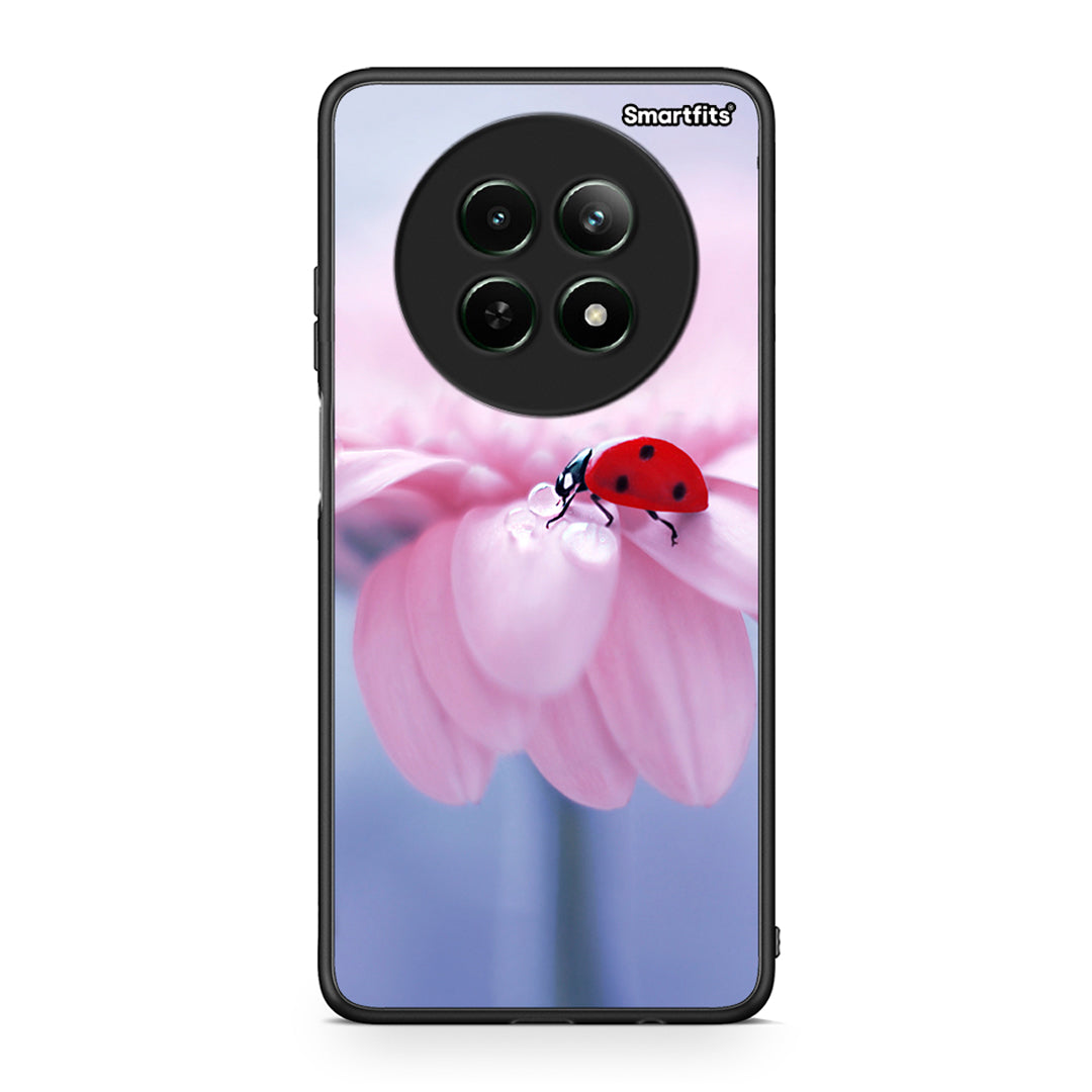 Realme 12 5G Ladybug Flower θήκη από τη Smartfits με σχέδιο στο πίσω μέρος και μαύρο περίβλημα | Smartphone case with colorful back and black bezels by Smartfits