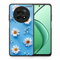 Thumbnail for Θήκη Realme 12 5G Real Daisies από τη Smartfits με σχέδιο στο πίσω μέρος και μαύρο περίβλημα | Realme 12 5G Real Daisies case with colorful back and black bezels