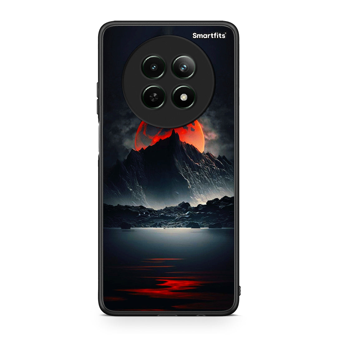 Realme 12 5G Red Full Moon θήκη από τη Smartfits με σχέδιο στο πίσω μέρος και μαύρο περίβλημα | Smartphone case with colorful back and black bezels by Smartfits