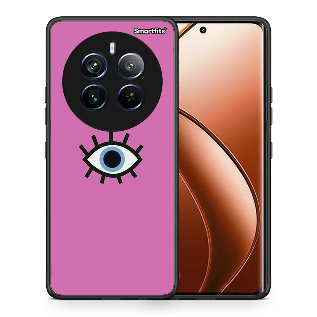 Θήκη Realme 12 Pro 5G / 12 Pro+ Blue Eye Pink από τη Smartfits με σχέδιο στο πίσω μέρος και μαύρο περίβλημα | Realme 12 Pro 5G / 12 Pro+ Blue Eye Pink case with colorful back and black bezels