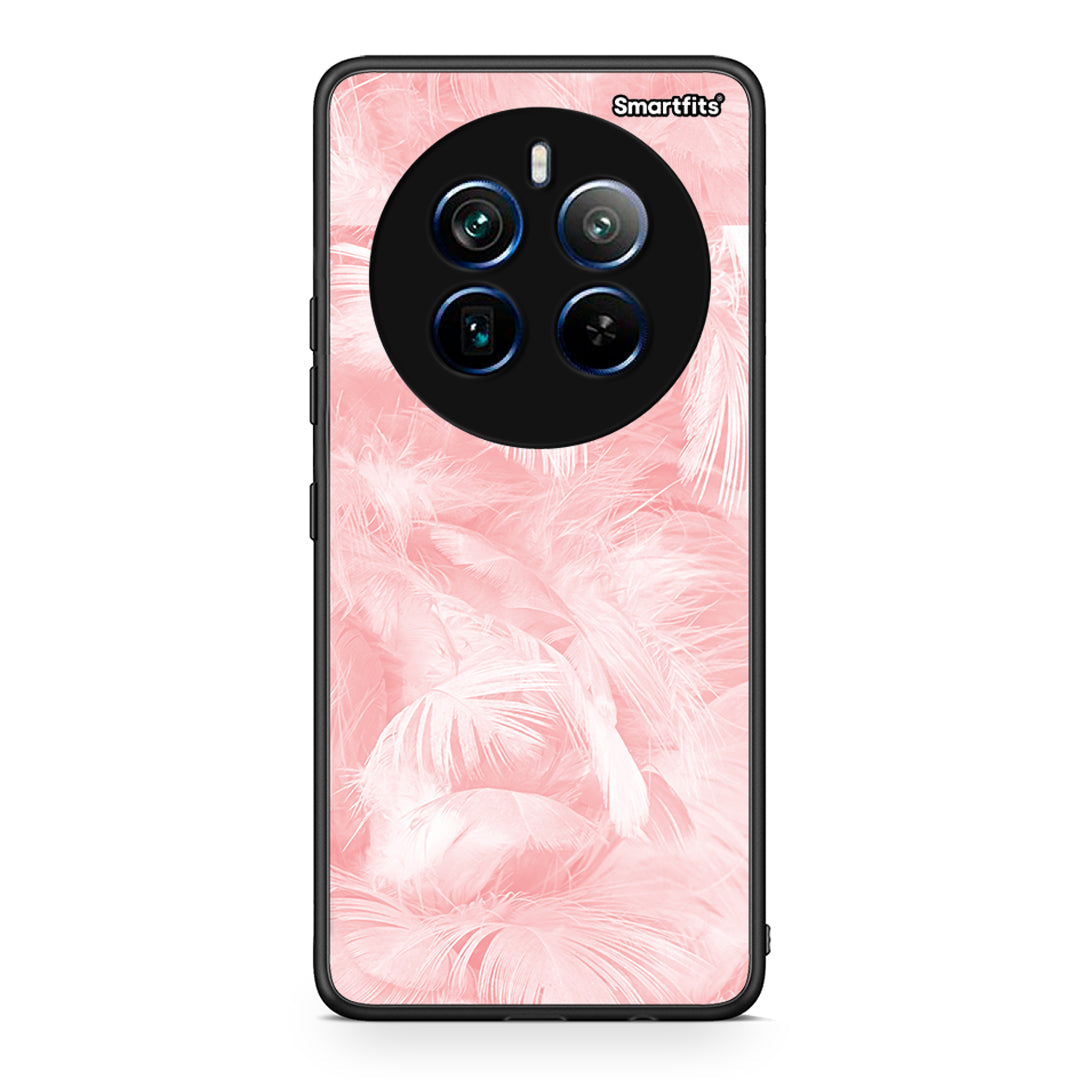 33 - Realme 12 Pro 5G / 12 Pro+ Pink Feather Boho case, cover, bumper