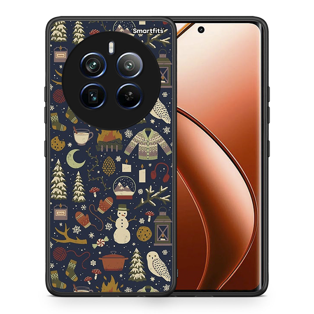 Θήκη Realme 12 Pro 5G / 12 Pro+ Christmas Elements από τη Smartfits με σχέδιο στο πίσω μέρος και μαύρο περίβλημα | Realme 12 Pro 5G / 12 Pro+ Christmas Elements case with colorful back and black bezels