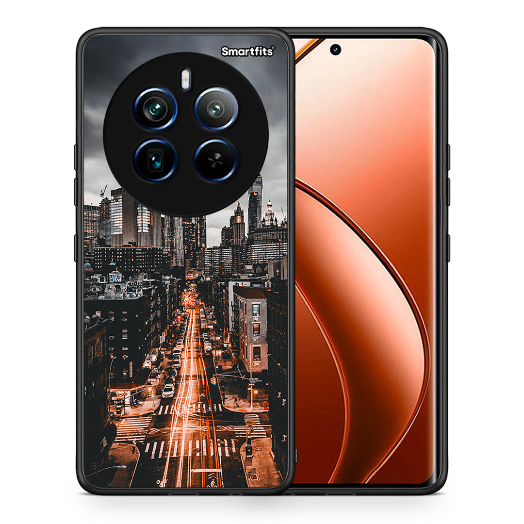 Θήκη Realme 12 Pro 5G / 12 Pro+ City Lights από τη Smartfits με σχέδιο στο πίσω μέρος και μαύρο περίβλημα | Realme 12 Pro 5G / 12 Pro+ City Lights case with colorful back and black bezels