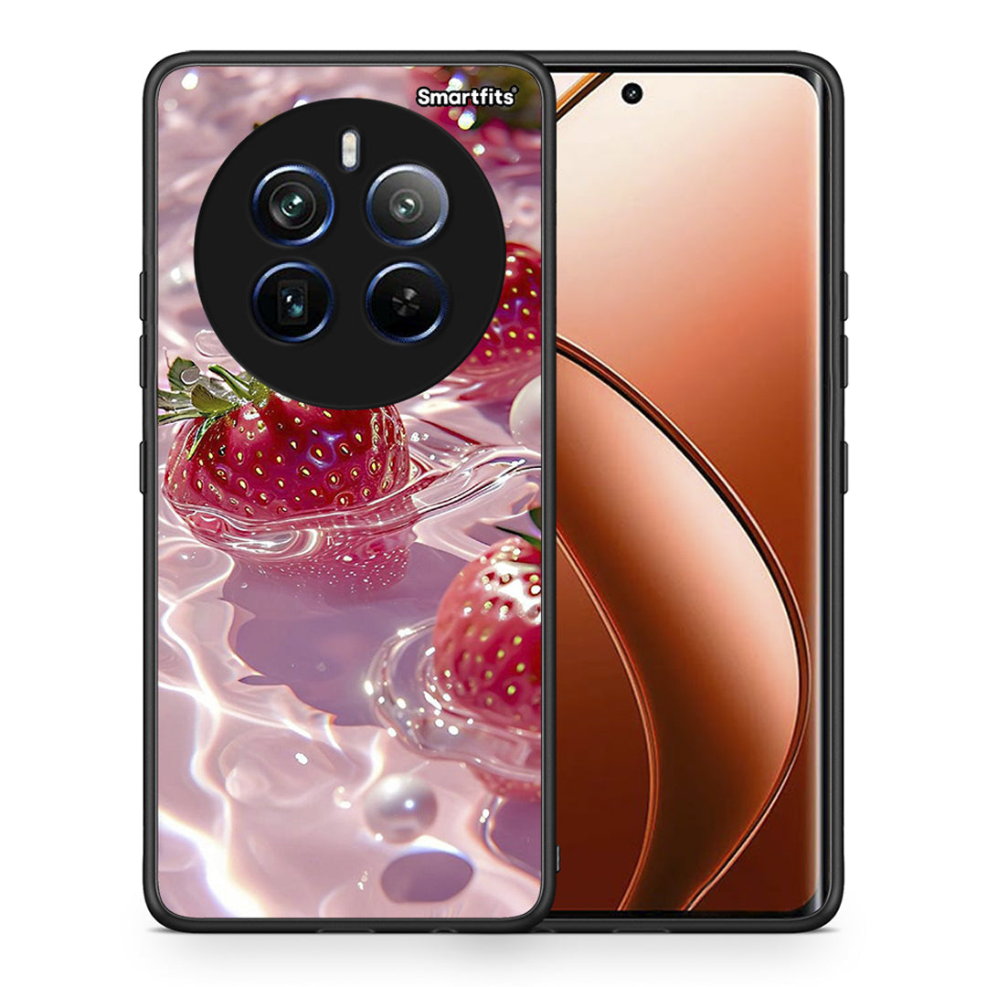 Θήκη Realme 12 Pro 5G / 12 Pro+ Juicy Strawberries από τη Smartfits με σχέδιο στο πίσω μέρος και μαύρο περίβλημα | Realme 12 Pro 5G / 12 Pro+ Juicy Strawberries case with colorful back and black bezels