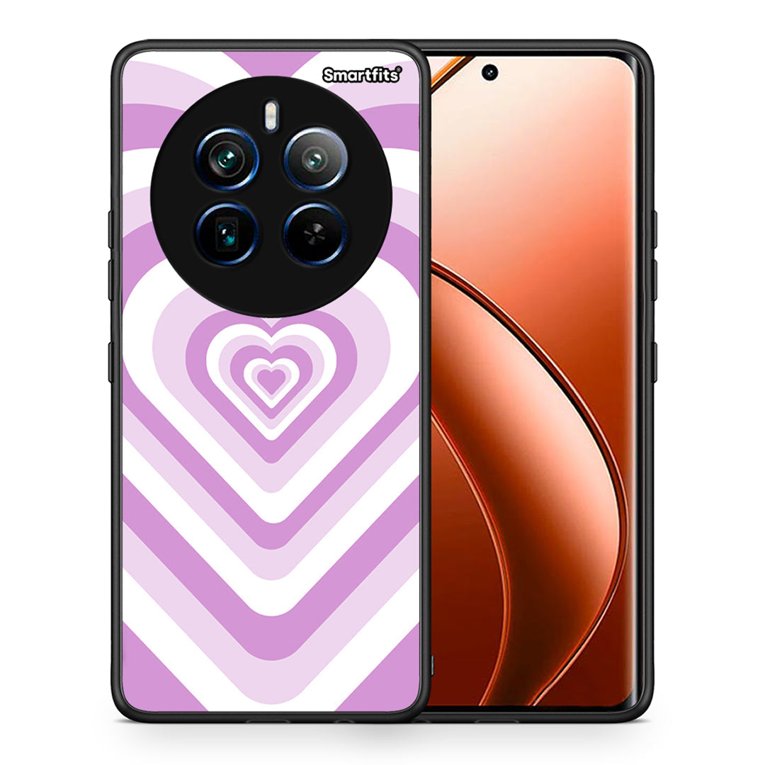 Θήκη Realme 12 Pro 5G / 12 Pro+ Lilac Hearts από τη Smartfits με σχέδιο στο πίσω μέρος και μαύρο περίβλημα | Realme 12 Pro 5G / 12 Pro+ Lilac Hearts case with colorful back and black bezels