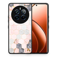 Thumbnail for Θήκη Realme 12 Pro 5G / 12 Pro+ Hexagon Pink Marble από τη Smartfits με σχέδιο στο πίσω μέρος και μαύρο περίβλημα | Realme 12 Pro 5G / 12 Pro+ Hexagon Pink Marble case with colorful back and black bezels