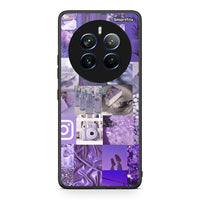 Thumbnail for Realme 12 Pro 5G / 12 Pro+ Purple Aesthetic Collage θήκη από τη Smartfits με σχέδιο στο πίσω μέρος και μαύρο περίβλημα | Smartphone case with colorful back and black bezels by Smartfits