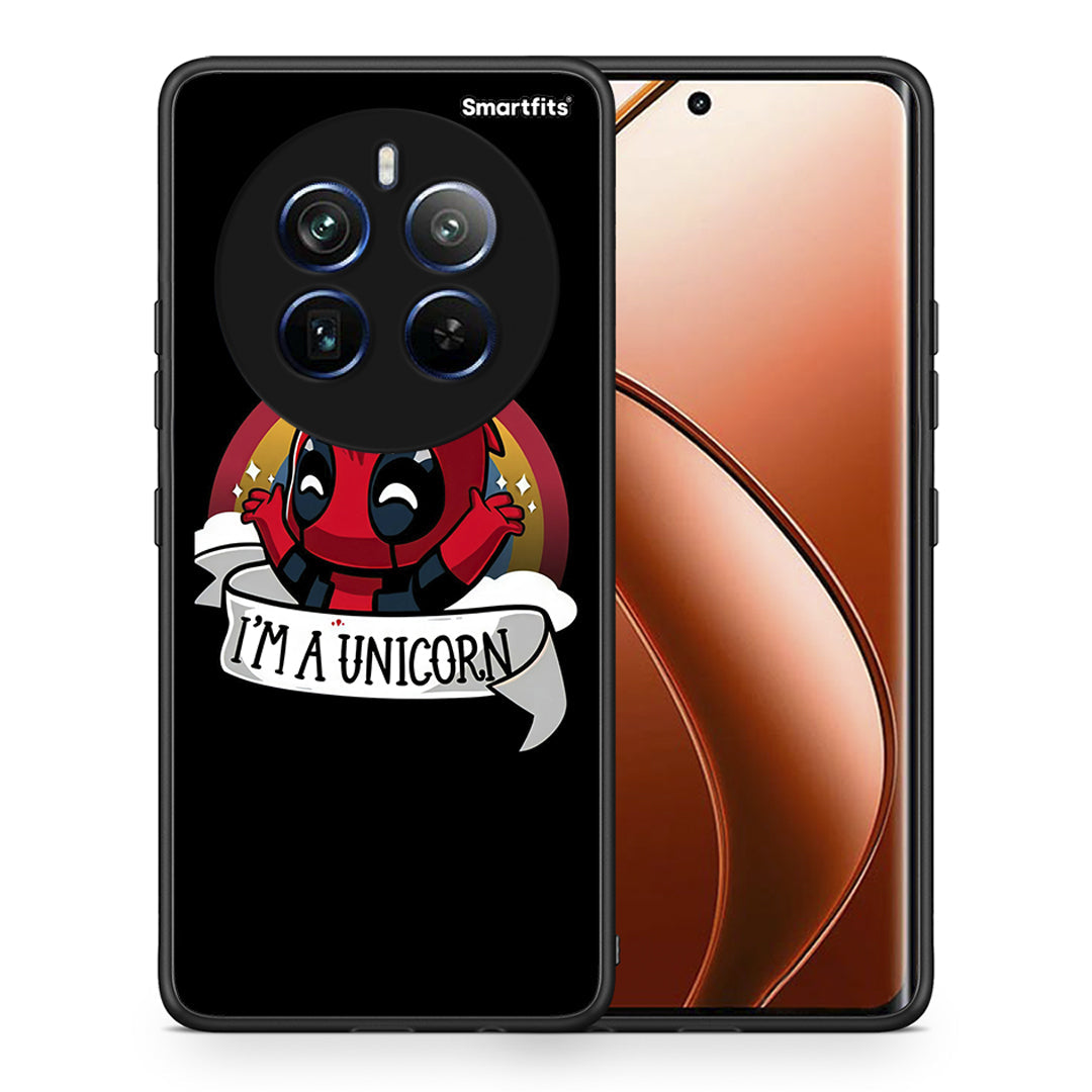 Θήκη Realme 12 Pro 5G / 12 Pro+ Unicorn Deadpool από τη Smartfits με σχέδιο στο πίσω μέρος και μαύρο περίβλημα | Realme 12 Pro 5G / 12 Pro+ Unicorn Deadpool case with colorful back and black bezels