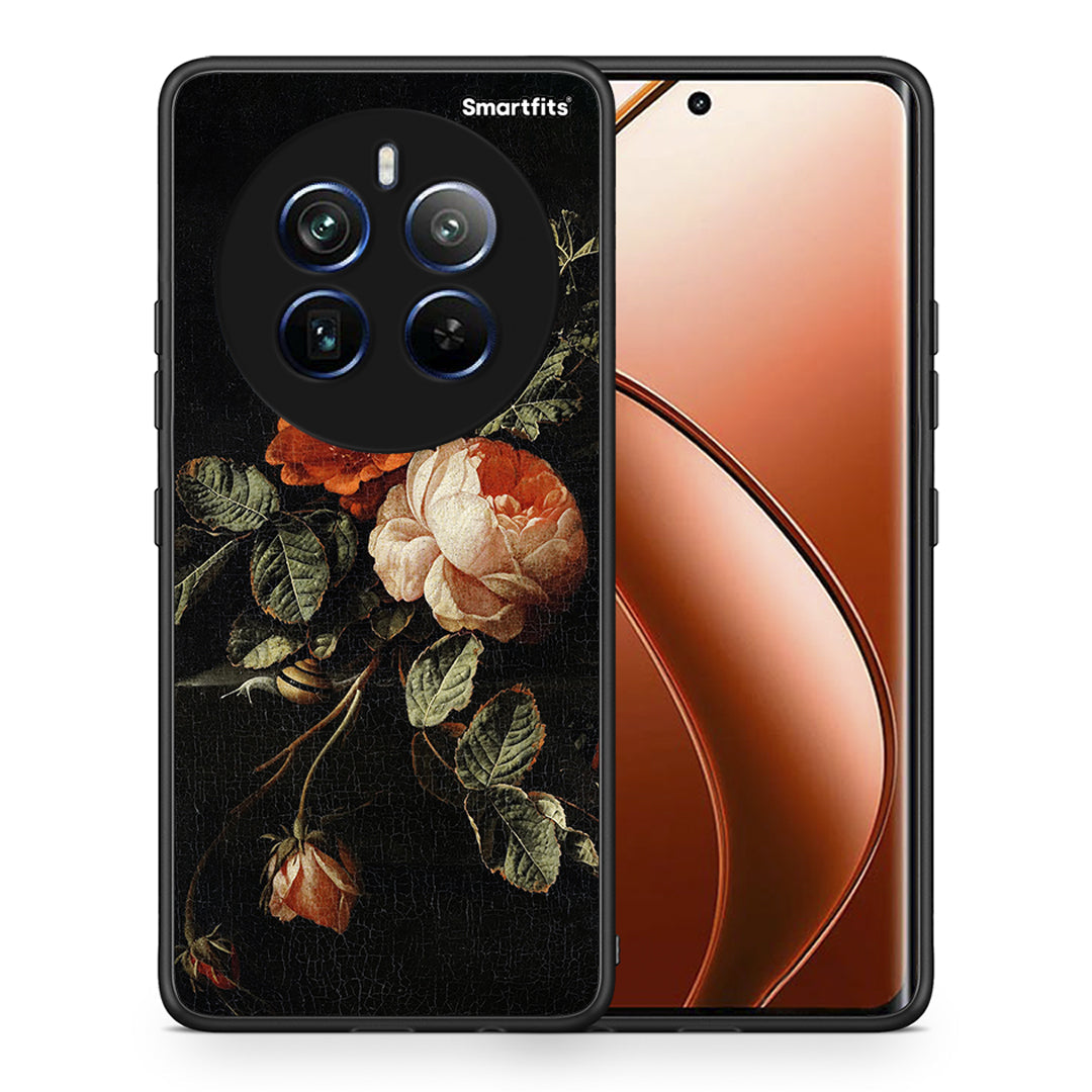 Θήκη Realme 12 Pro 5G / 12 Pro+ Vintage Roses από τη Smartfits με σχέδιο στο πίσω μέρος και μαύρο περίβλημα | Realme 12 Pro 5G / 12 Pro+ Vintage Roses case with colorful back and black bezels