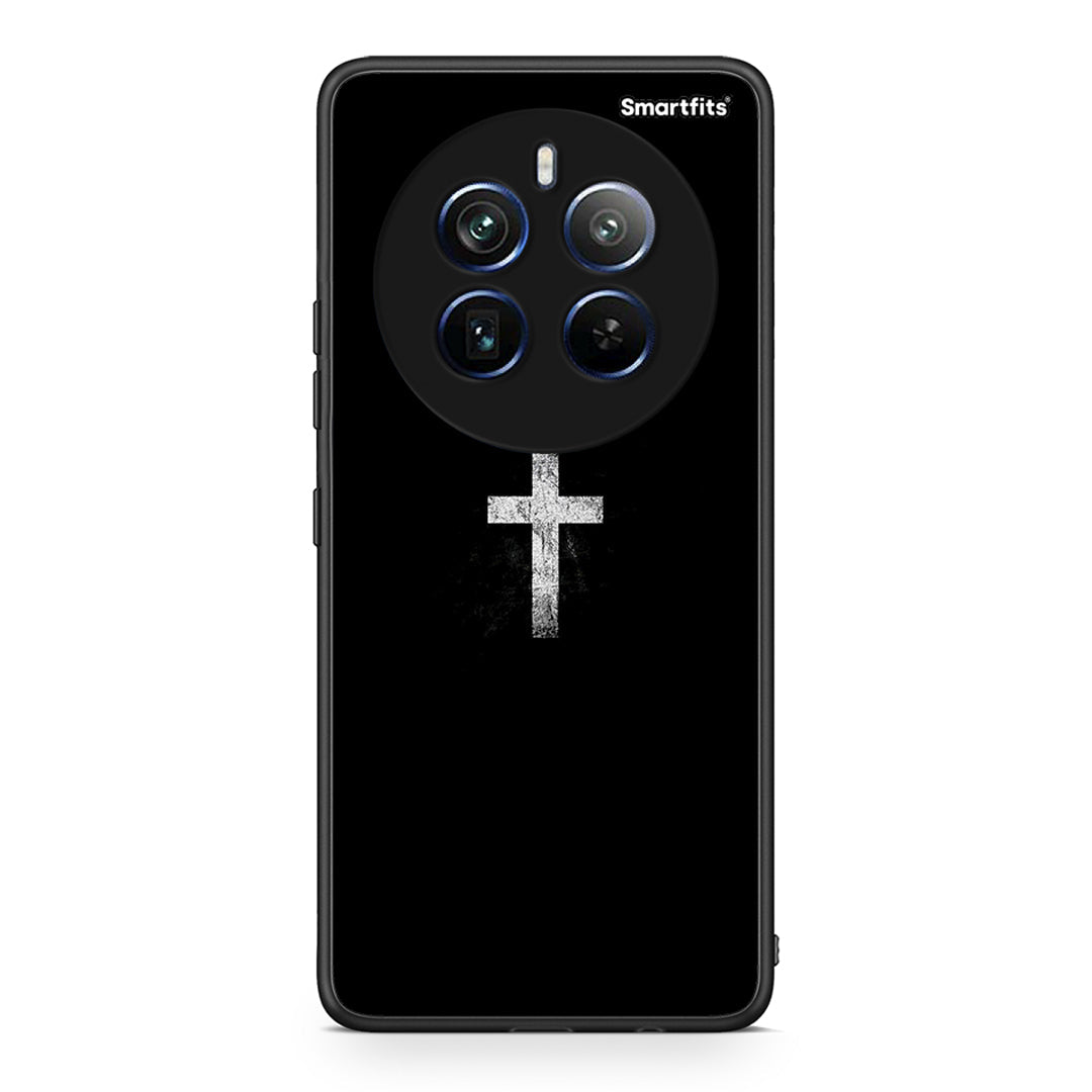 Realme 12 Pro 5G / 12 Pro+ White Cross θήκη από τη Smartfits με σχέδιο στο πίσω μέρος και μαύρο περίβλημα | Smartphone case with colorful back and black bezels by Smartfits